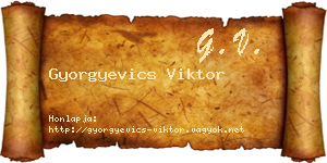 Gyorgyevics Viktor névjegykártya